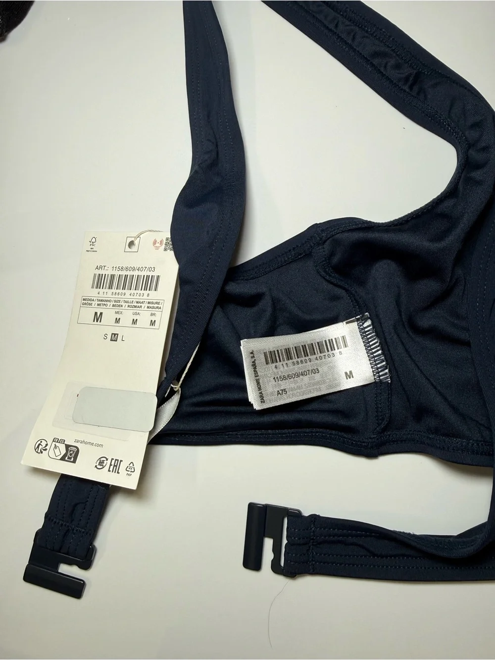 Zara Home navy blue bikini top size M